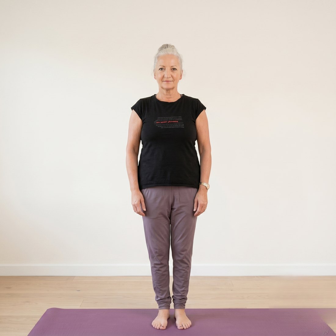 Michelle demonstrating Mountain Pose